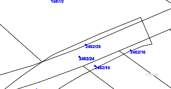 Parcela st. 2462/25 v KÚ Škvorec, Katastrální mapa