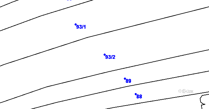 Parcela st. 93/2 v KÚ Třebohostice u Škvorce, Katastrální mapa