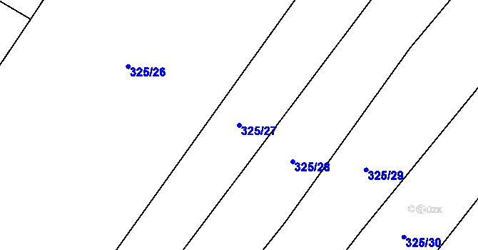 Parcela st. 325/27 v KÚ Třebohostice u Škvorce, Katastrální mapa