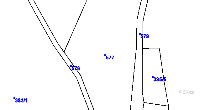 Parcela st. 577 v KÚ Pacelice, Katastrální mapa