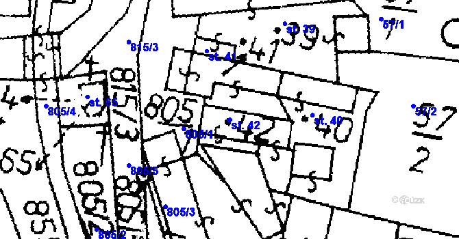 Parcela st. 42 v KÚ Škvořetice, Katastrální mapa