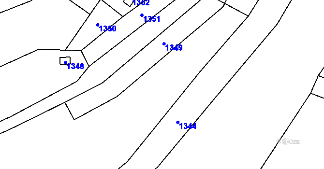 Parcela st. 124/4 v KÚ Škvořetice, Katastrální mapa