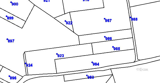 Parcela st. 680/1 v KÚ Škvořetice, Katastrální mapa