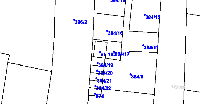 Parcela st. 193 v KÚ Škvořetice, Katastrální mapa