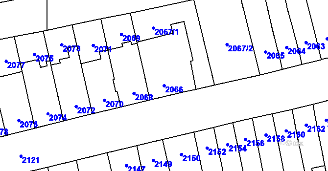 Parcela st. 2066 v KÚ Šlapanice u Brna, Katastrální mapa