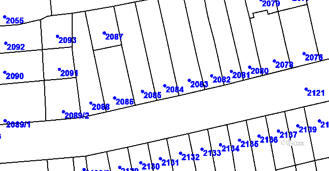 Parcela st. 2084 v KÚ Šlapanice u Brna, Katastrální mapa