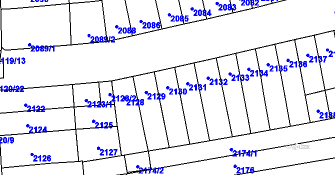 Parcela st. 2130 v KÚ Šlapanice u Brna, Katastrální mapa