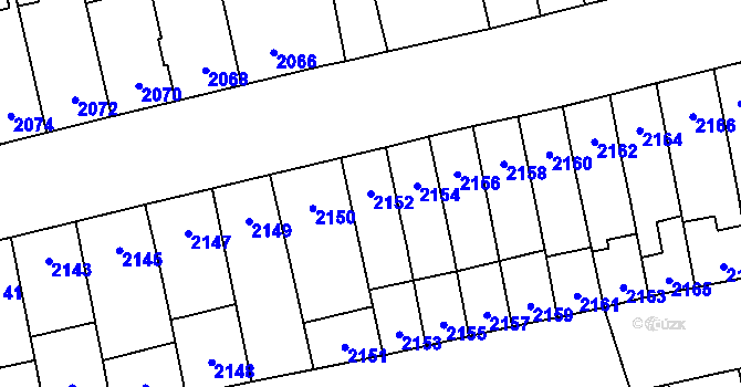 Parcela st. 2152 v KÚ Šlapanice u Brna, Katastrální mapa