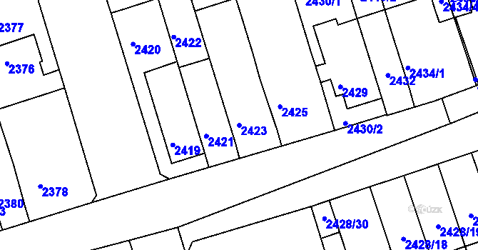 Parcela st. 2423 v KÚ Šlapanice u Brna, Katastrální mapa