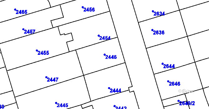 Parcela st. 2446 v KÚ Šlapanice u Brna, Katastrální mapa