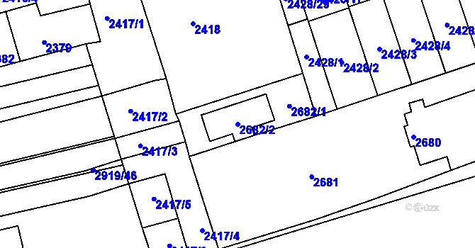 Parcela st. 2682/2 v KÚ Šlapanice u Brna, Katastrální mapa