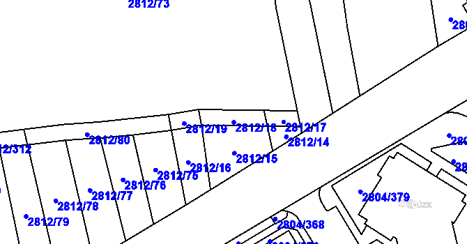 Parcela st. 2812/18 v KÚ Šlapanice u Brna, Katastrální mapa