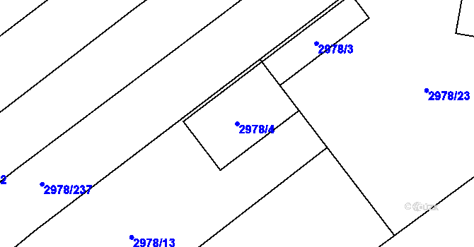 Parcela st. 2978/4 v KÚ Šlapanice u Brna, Katastrální mapa