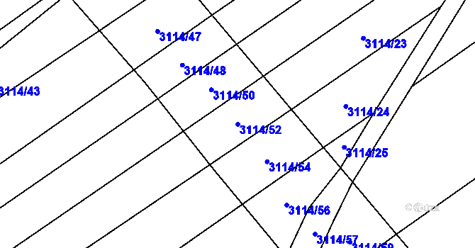 Parcela st. 3114/52 v KÚ Šlapanice u Brna, Katastrální mapa