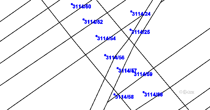 Parcela st. 3114/56 v KÚ Šlapanice u Brna, Katastrální mapa