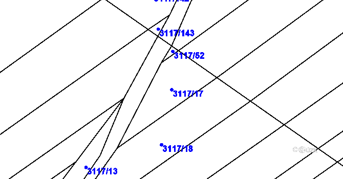 Parcela st. 3117/17 v KÚ Šlapanice u Brna, Katastrální mapa