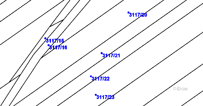 Parcela st. 3117/21 v KÚ Šlapanice u Brna, Katastrální mapa