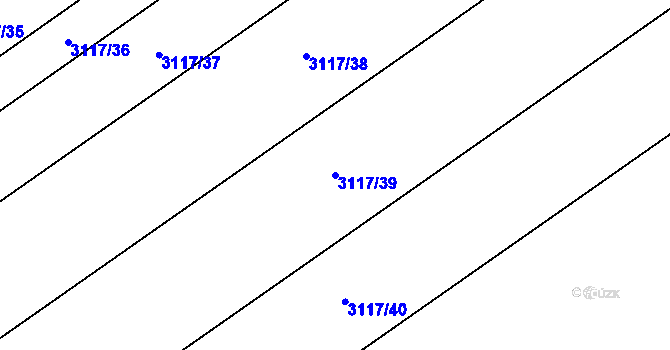 Parcela st. 3117/39 v KÚ Šlapanice u Brna, Katastrální mapa