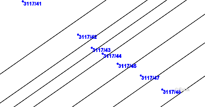 Parcela st. 3117/44 v KÚ Šlapanice u Brna, Katastrální mapa