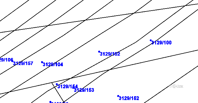 Parcela st. 3129/102 v KÚ Šlapanice u Brna, Katastrální mapa