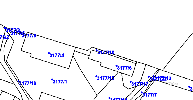 Parcela st. 3177/10 v KÚ Šlapanice u Brna, Katastrální mapa