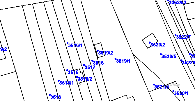 Parcela st. 3519/2 v KÚ Šlapanice u Brna, Katastrální mapa