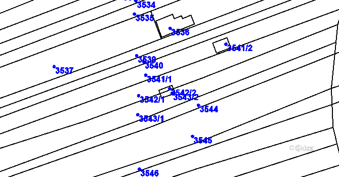 Parcela st. 3542/2 v KÚ Šlapanice u Brna, Katastrální mapa