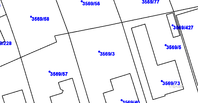 Parcela st. 3569/3 v KÚ Šlapanice u Brna, Katastrální mapa