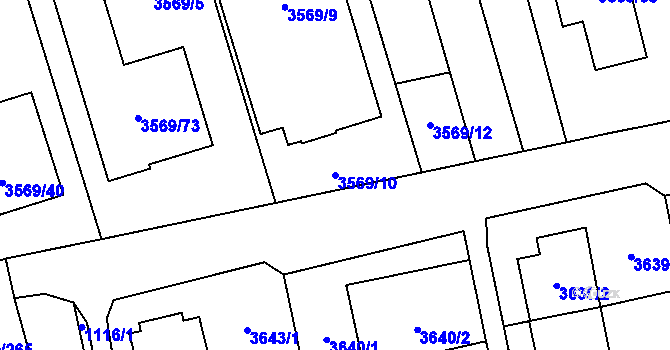 Parcela st. 3569/10 v KÚ Šlapanice u Brna, Katastrální mapa