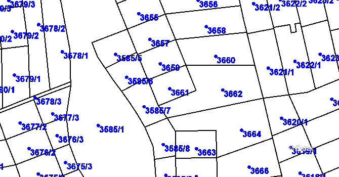 Parcela st. 3661 v KÚ Šlapanice u Brna, Katastrální mapa