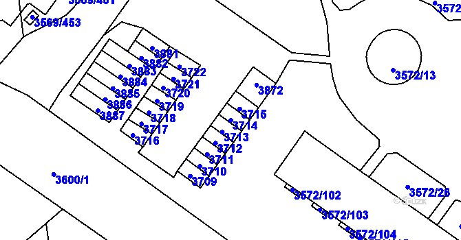 Parcela st. 3714 v KÚ Šlapanice u Brna, Katastrální mapa