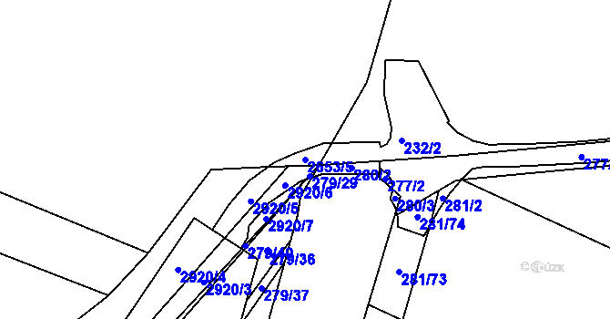 Parcela st. 2653/5 v KÚ Šlapanice u Brna, Katastrální mapa