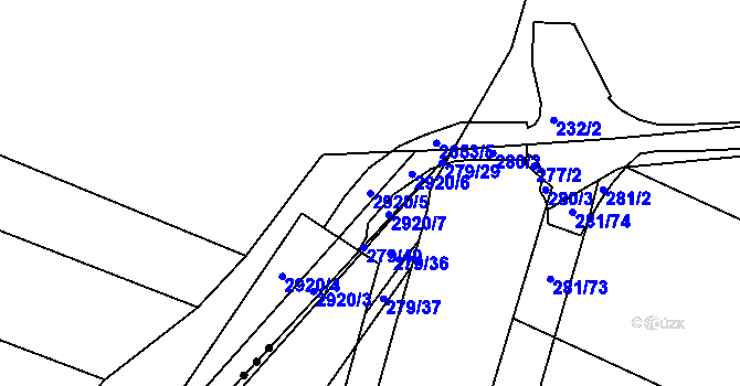 Parcela st. 2920/5 v KÚ Šlapanice u Brna, Katastrální mapa
