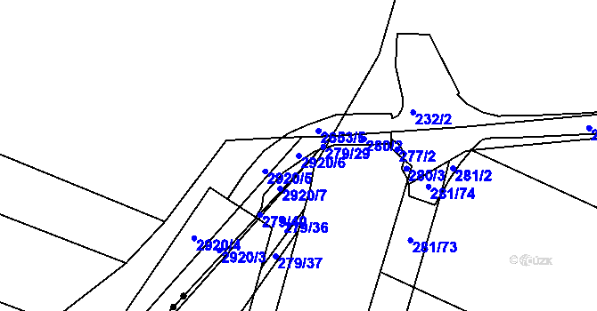 Parcela st. 2920/6 v KÚ Šlapanice u Brna, Katastrální mapa