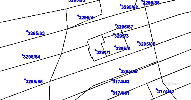 Parcela st. 3294/1 v KÚ Šlapanice u Brna, Katastrální mapa