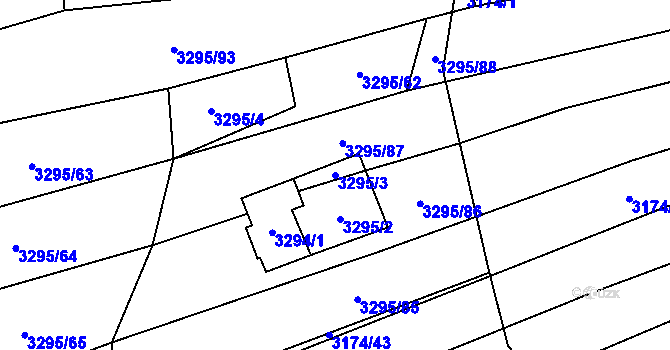 Parcela st. 3295/3 v KÚ Šlapanice u Brna, Katastrální mapa