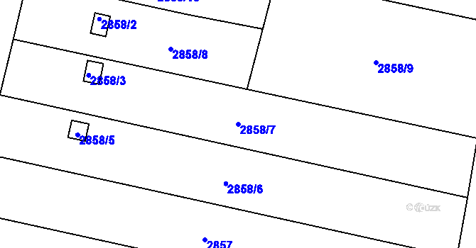 Parcela st. 2858/7 v KÚ Šlapanice u Brna, Katastrální mapa