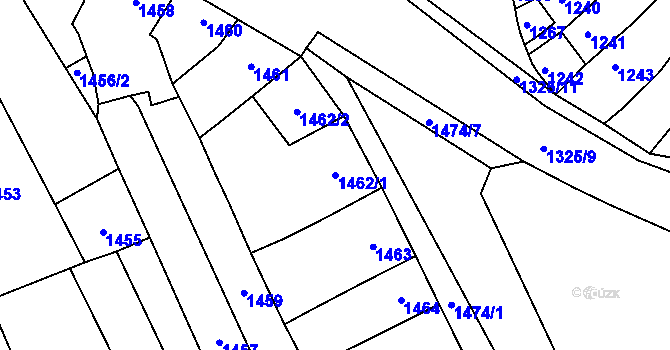 Parcela st. 1462/1 v KÚ Šlapanice u Brna, Katastrální mapa