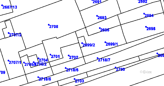 Parcela st. 2699/2 v KÚ Šlapanice u Brna, Katastrální mapa