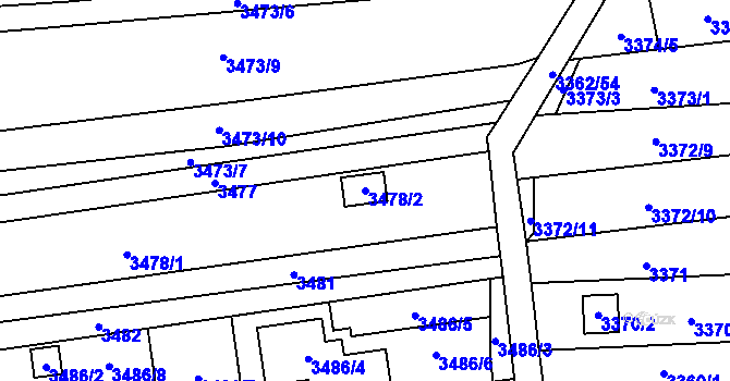Parcela st. 3478/2 v KÚ Šlapanice u Brna, Katastrální mapa