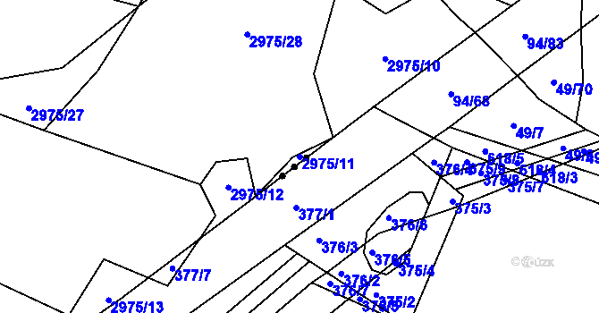 Parcela st. 2975/11 v KÚ Šlapanice u Brna, Katastrální mapa
