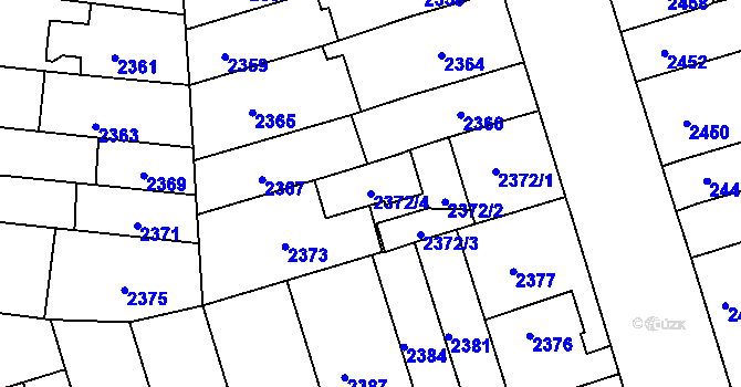 Parcela st. 2372/4 v KÚ Šlapanice u Brna, Katastrální mapa