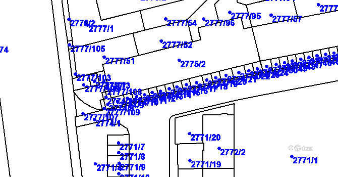 Parcela st. 2774/15 v KÚ Šlapanice u Brna, Katastrální mapa