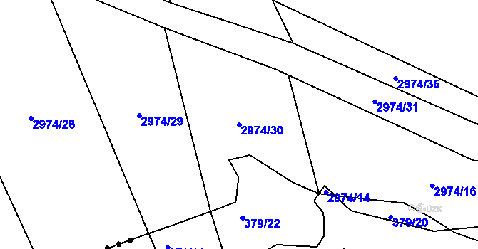 Parcela st. 2974/30 v KÚ Šlapanice u Brna, Katastrální mapa
