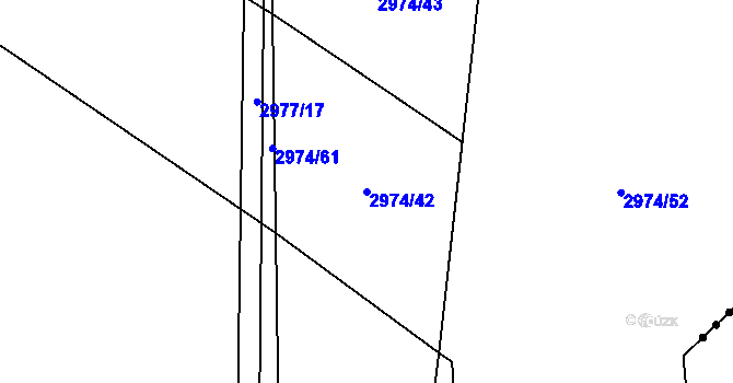 Parcela st. 2974/42 v KÚ Šlapanice u Brna, Katastrální mapa