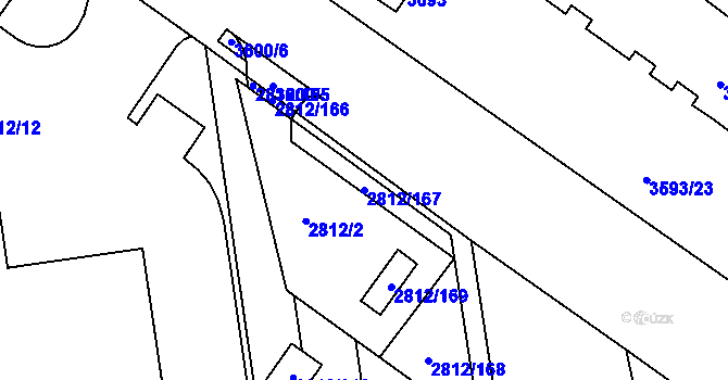 Parcela st. 2812/167 v KÚ Šlapanice u Brna, Katastrální mapa
