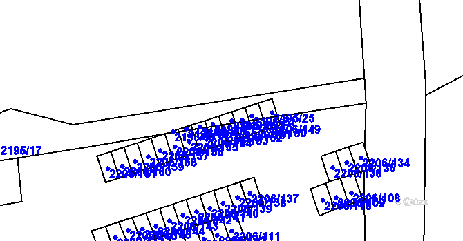 Parcela st. 2195/22 v KÚ Šlapanice u Brna, Katastrální mapa
