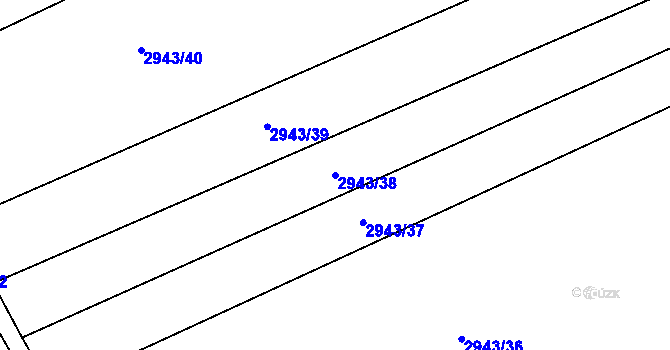 Parcela st. 2943/38 v KÚ Šlapanice u Brna, Katastrální mapa