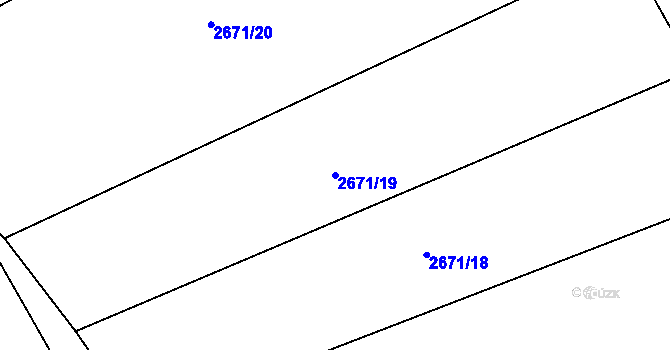 Parcela st. 2671/19 v KÚ Šlapanice u Brna, Katastrální mapa