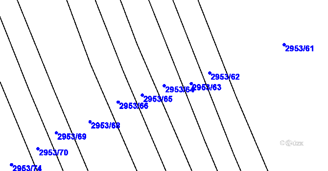 Parcela st. 2953/64 v KÚ Šlapanice u Brna, Katastrální mapa